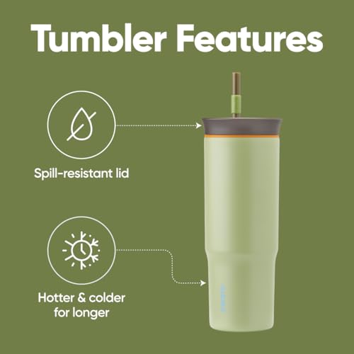 Image of Owala Tumbler Stainless Steel Water Bottle 24 oz Brave Adventures | 2-in-1 Sip-or-Swig Lid | Splash-Resistant Lid | Reusable Straw | Cup Holder Friendly | Right & Left Hand Friendly