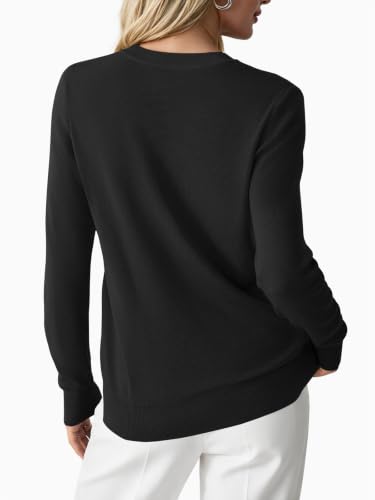 Image of GKBK Women's Sweaters 2026 Fall Fashion Lightweight Classic V Neck Business Casual Outfits Long Sleeve Knit Pullover Tops