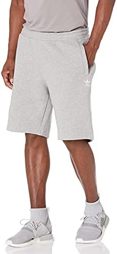 adidas Originals Men's Trefoil Essentials Shorts, Medium Grey Heather, Large