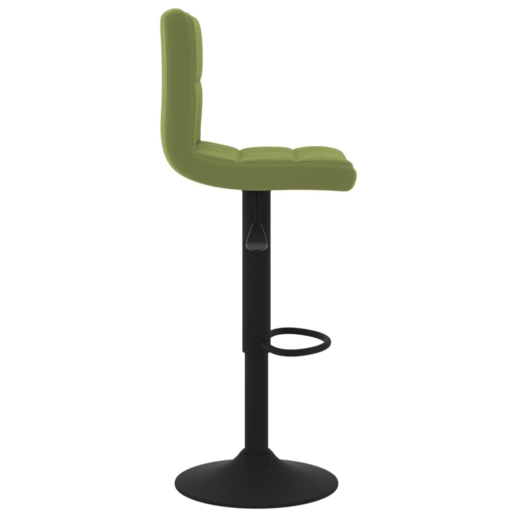 Taburete de bar de terciopelo verde claro, moderno taburete regulable en altura con reposapiés y resorte de gas, silla de bar giratoria 360 grados para cocina, comedor y bar, 40 x 47 x (90-111