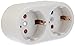 Brennenstuhl enchufe múltiple con 2 tomas de corriente y interruptor (enchufe adaptador doble por 2 tomas de corriente de tierra) blanco