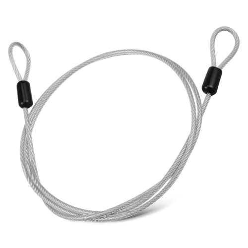 OUNONA ステンレススチール製強化ケーブルロック 多用途自転車ゲート荷物セキュリティ用 ダブルループエンド耐摩耗防犯ワイヤー