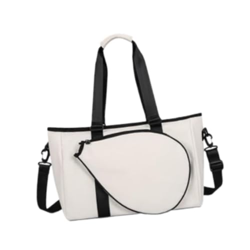 QSTDGVPW Tennis Racket Bag Tennis Tote Sports Handbag for Badminton Racquet,Portable, Lightweight, White