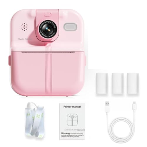 Appareil photo enfants impression instantanée rose avec vidéo 1080P HD