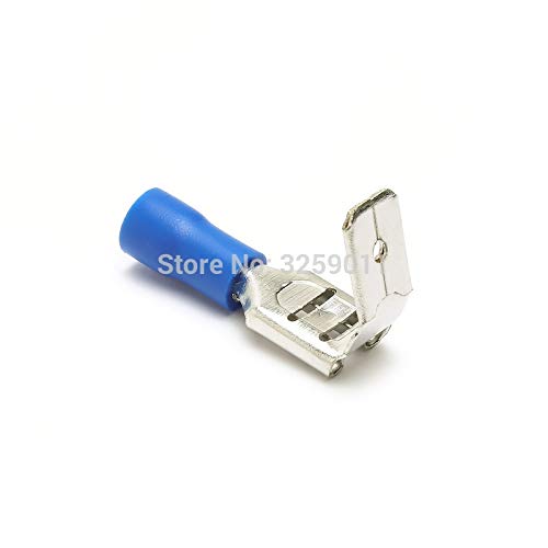 Gimax 1000pcs AWG 16-14 Semi Insulated Piggy Back Spade Electrical Quick Splice Crimp Terminals Connectors Blue