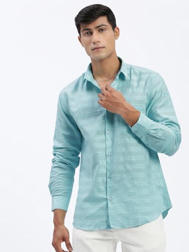 Image of SHOWOFFFF Men Solid Casual Shirt | Spread Collar Full Sleeves Cotton Shirt for Mens | Slim Fit Regular Length Shirt for Men's
