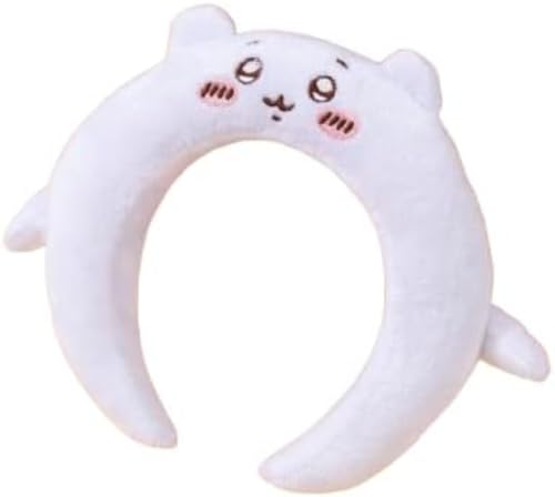 小さくてかわいい カチューシャ ヘッドバンド うさぎ ハチワレ 洗顔 アクセサリー グッズ カワイイ ヘアアクセサリー 柔らかい 滑り止め ファッション 洗顔カチューシャ 化粧 お風呂用 撮影用 オシャレ (ホワイト)