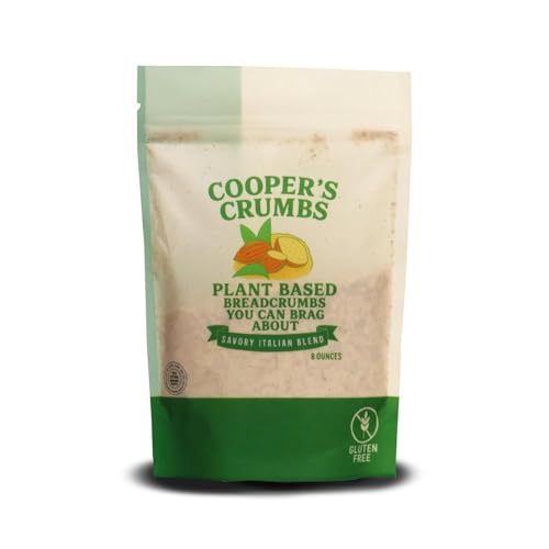 Cooper's Crumbs All Natural Gluten Free Low Carb Bread Crumb Alternative, High Protein, Vegan, Certified Kosher, Paleo, Keto, Packaging may vary, Made in USA (Savory Italian Blend)