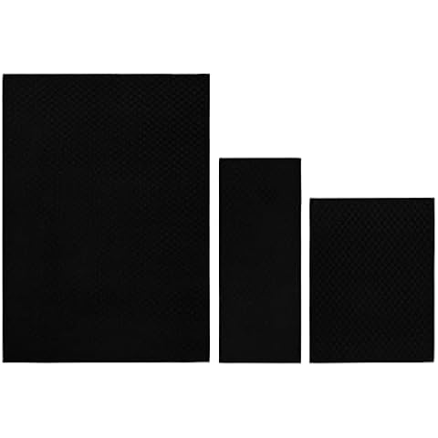 Garland Rug Medallion Black 3-Piece Set Area Rug Skid Resistant Area Rug Cover