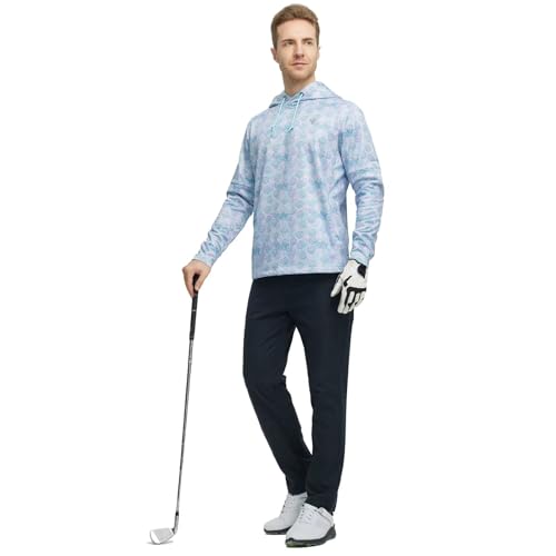 Image of M MAELREG Hoodies for Men Golf Fleece Hooded Sweatshirts Dry Fit Athletic Lightweight Casual Midlayer Mens Hoodies Pullover
