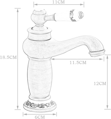 Robinet de lavabo en laiton avec mitigeur eau chaude et froide intégré