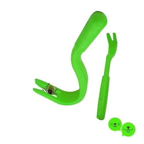 Anti Tick/Lice/Flea/Mite Remover/Picker/Tweezer for Healthy Care of Puppies/Dog/Cat/Kitten (Green) 2