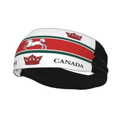 Flag of Guelph Headbands Women Wicking Sports Sweatband for