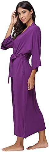 Women's Soft Robes Long Bath Robes Full Length Kimonos Sleepwear Dressing Gown,Solid Color