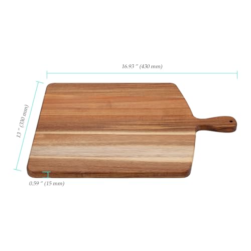 Set de 2 tablas de cortar de madera con mango 43 x 33 x 1.5 cm miniatura 2