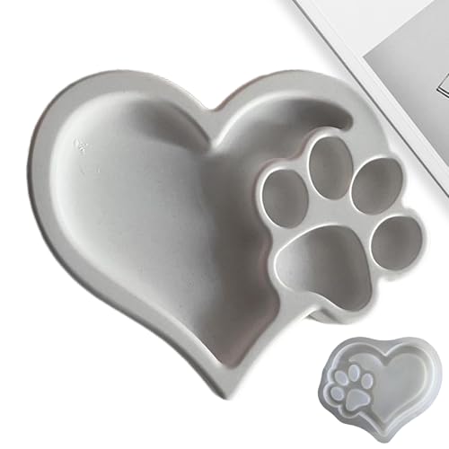 Molde Silicona – De Gato & Perro Resina - Molde Huella | Bandeja Reutilizable Para Epoxi, Velas, Arcilla, Yeso & Jabón | Moldes Mascota Para Manualidades, Aromaterapia &