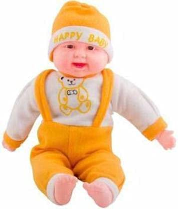 Happy Baby Musical Touch Press Sensors and Laughing Doll, Accessories for Kids Boys & Girls Doll with Sound Toys 3+ Year Indoor & Outdoor Toy (Multi Color) - Pack of 1 (Orange)
