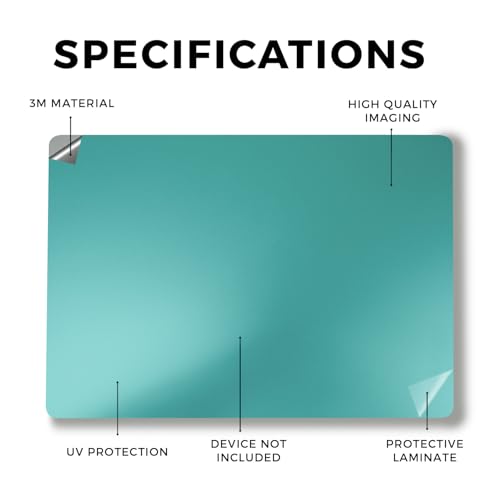 Image of Laptop Skin Compatible with Surface Laptop 7 15 inch (2024) - Solid Turquoise - Premium 3M Vinyl Protective Wrap Decal Cover - Easy to Apply | Crafted in The USA by MightySkins