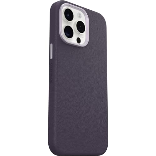 Image of OtterBox iPhone 15 Pro Max Symmetry Series Cactus Leather for MagSafe - Plum Luxe (Purple), Snaps to MagSafe, Ultra-Sleek, Raised Edges Protect Camera & Screen