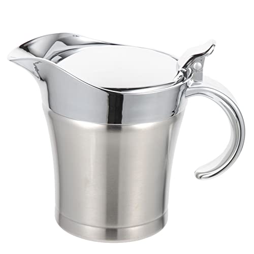 iplusmile Salsera de Acero Inoxidable para Restaurante Dispensador de Salsa para Ketchup y Condimentos Recipiente Resistente Frío y Calor Apto para Congelador y Lavavajillas