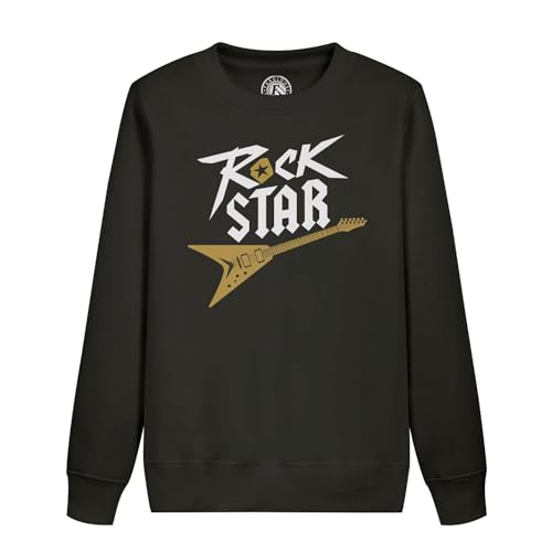 Sweatshirt enfant rock star avec guitare imprimée en coton doux