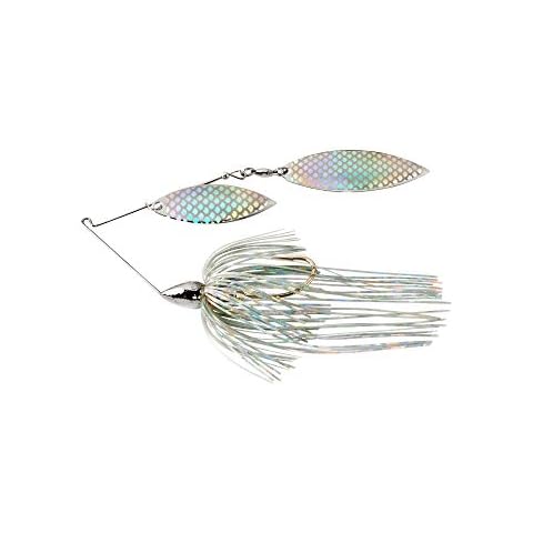 War Eagle Custom Lures Nickel Frame Double Willow Spinnerbait Aurora Skirt 3/8 oz. Cover