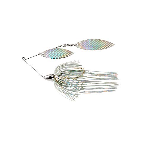 War Eagle Custom Lures Nickel Frame Double Willow Spinnerbait Aurora Skirt 3/8 oz.
