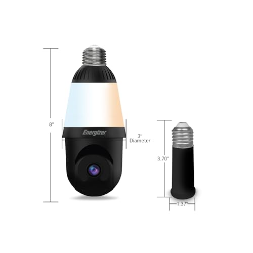Energizer Smart 2K Light Bulb Security Camera, 1000 Lumens LED Light, 5G&2.4G Wi-Fi Outdoor Socket Camera, Pan Tilt Auto Tracking, (Black, App Enabled Smart Detections) - image 2