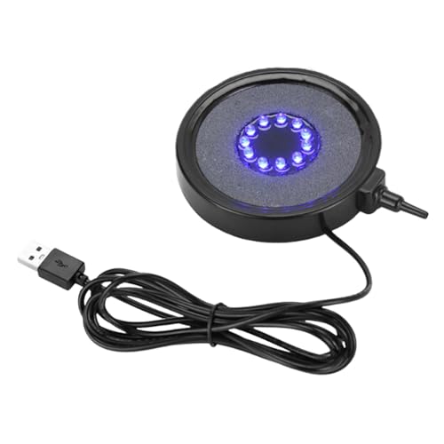 Luz LED burbujeador aire para acuario circular de 13 cm con conexion USB