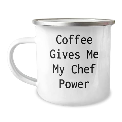 Funny Chef Gifts for Valentine's, Coffee Gives Me My Chef Power Stainless Steel Camping Mug, Handwashing Recommended, Gift from Friends to Chef