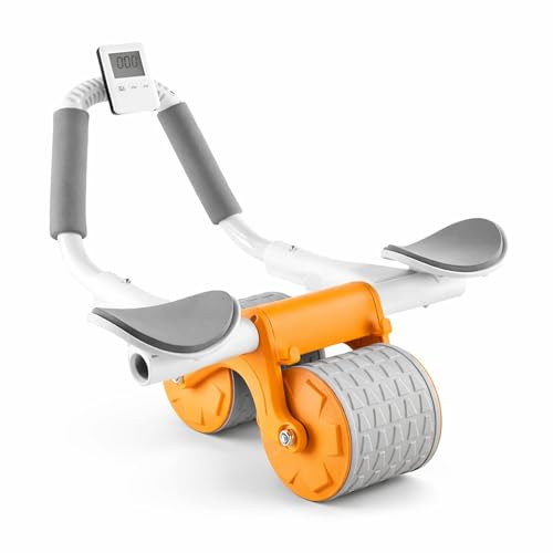 FlexBee Ab Roller for Home Workout | Automatic Rebound Abs Wheel | Heavy Duty Non-Slip Core Trainer for Men & Women | Full Body Fitness Equipment for Abs | Belly Fat & Strength Training