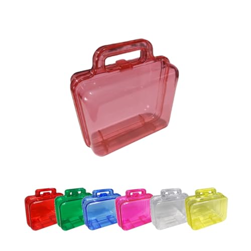 Kit 5 Maletinha Maleta Acrilica p/ Lembrancinha Infantil Kit Festa (Vermelho)