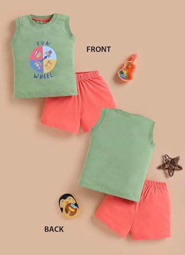 Image of LuvLap Baby Boys 100% Cotton Sleeveless Boys Tank Top & Shorts Set Pack of 3
