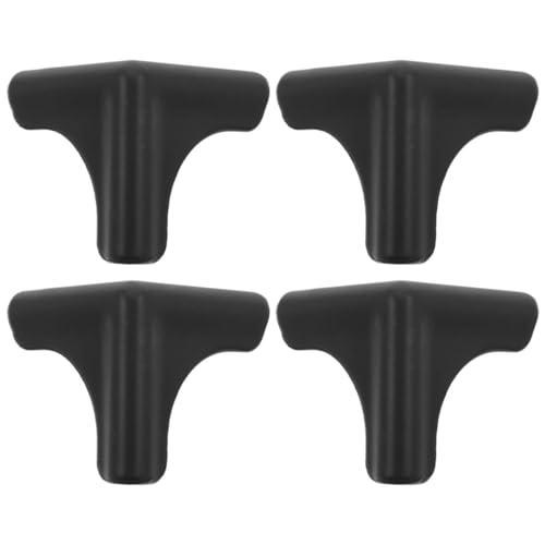 Image of 4 Pack Range Hood Sharp Edge Protectors - Heat Resistant Silicone Corner Guards for Kitchen Cabinets, Glass Tables & Furniture - Proofing Safety Bumper with Upgraded Adhesive, Black
