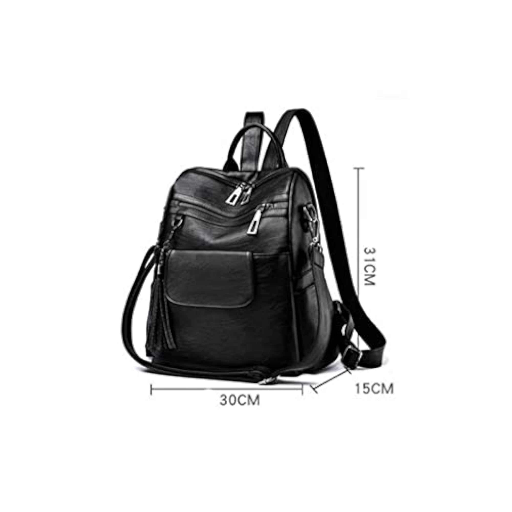 Women's Dual-Use PU Commuter Travel Backpack
