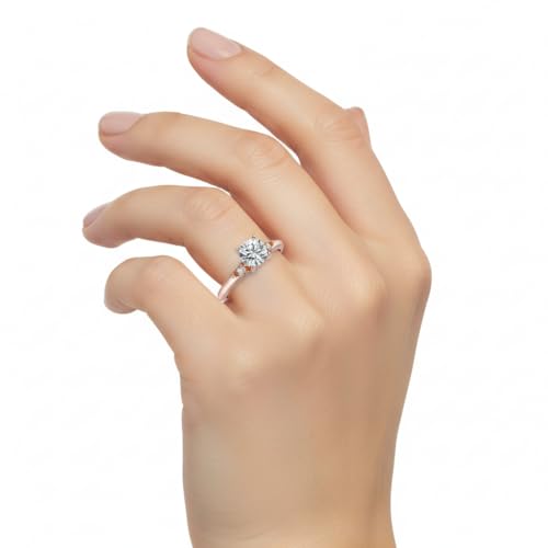 Image of Choose Your Gemstone Petite Dome Engagement Ring Rose Gold Plated Round Shape Petite Engagement Rings Everyday Jewelry Wedding Jewelry Handmade Gifts for Wife US Size 4 to 12