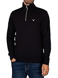 GANT Herren ORIGINAL Half Zip Sweat Pullover, Black, 3XL