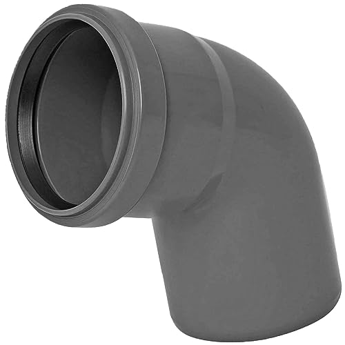 MegaHaustechnik HT Bogen Winkel 87° Grad Rohr Außendurchmesser 32mm 3,2cm DN32 Steck Muffe Gummi Dichtung Kanalrohr Abwasser Abfluss Leitung Lüftung HTB Fitting Entwässerung Kunststoff PP grau