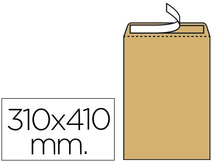 Liderpapel Sobre Bolsa N.13 Kraft 310X410 Mm Tira De Silicona Caja De 250 Unidades