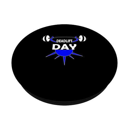 Deadlift Day Barbell Powerlifting Squats Gym PopSockets Swappable PopGrip, Black - Image 2