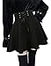 IDEALSANXUN Goth Skirt for Women Gothic Clothes Cute High Waisted A Line Mini Short Skater Black Pleated Skirts, Black, M