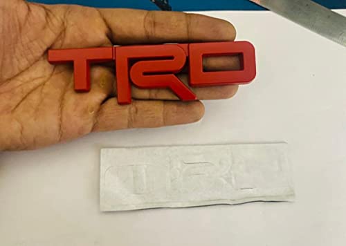 Image of Emblems for Car & Bike Metal Lo.go and Me.tal Lo.go, Auto Accessories for Car Emblem 3D Badge Auto Racing Sport Sticker Grand Tourer Decal. (RED TRD Small Metal Logo)