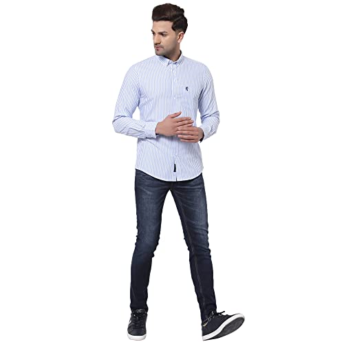 Image of Red Tape Men Sky Blue Striped Shirt