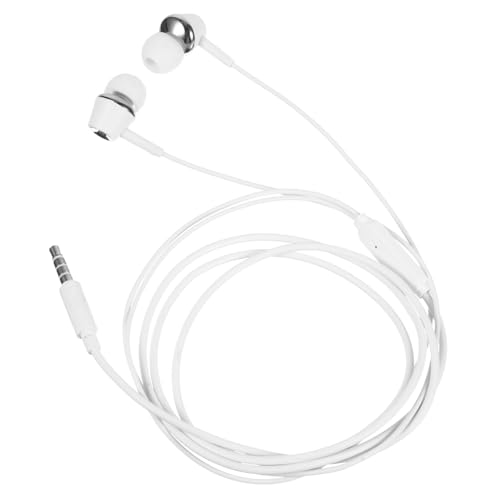 DIYEAH Auriculares In-Ear con Micrófono y Control por Cable Auriculares Potente Diseño Ergonómico y de Color Plata Compatibles con Smartphone y PC
