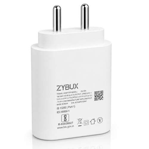 Image of Zybux 25 Watt Charger Adaptor USB-C Superfast Block Compatible with Samsung Galaxy Z Fold7 /5 /4 /S11 /FE /Lite /Ultra /Plus, Compact Wall Quick Charging Adapter for Smartphone Tablet, Smart IC Guard Support