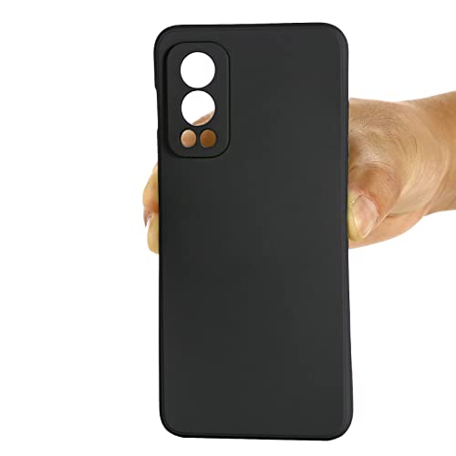 Image of DIZORO Liquid Silicone Case with Microfiber Coushioning Compatible for OnePlus Nord 2 Shockproof Slim Back Cover, Gel Rubber Full Body Protection - Black