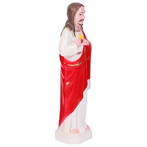 VALICLUD Katholische Statue Von Jesus Aus Jesus-Dekoration Religiöses Geschenk Wohnaccessoire Detailreiche Gestaltung Rutschfester Sockel Für Zuhause Büro Oder Kirche