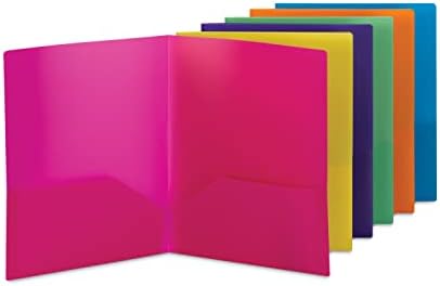 Smead Poly Two-Pocket Folder, Letter Size, Assorted Bright Colors, 6 per Pack (87761) image 2