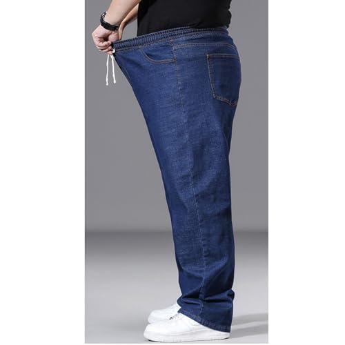 Plus Size Baggy Jeans for Men Elastic Waist Pull On Denim Pants Drawstring Straight Loose Jean Sweatpants L-5XL4