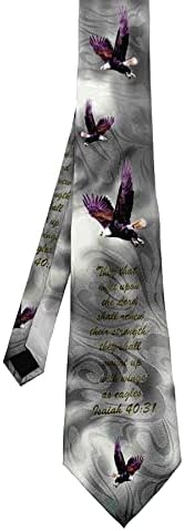 Gospitality Mens Wings As Eagles Christian Necktie (One Size, Gray)
